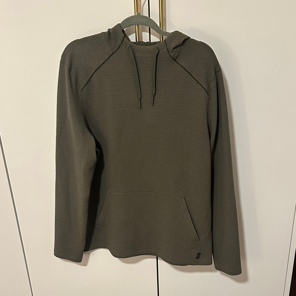 RHONE Tribeca Tech Textured Olive Hoodie Size L